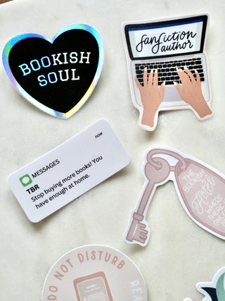 Bookish Soul Holographic Heart Sticker