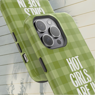 Hot Girls Are in Therapy Green Gingham MagSafe Tough Cases