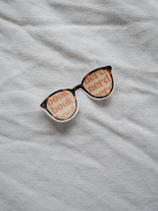 Book Nerd Glasses Sticker