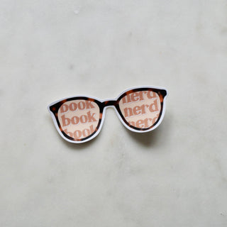 Book Nerd Glasses Sticker