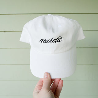 Neurotic Embroidered White Hat