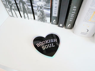 Bookish Soul Holographic Heart Sticker