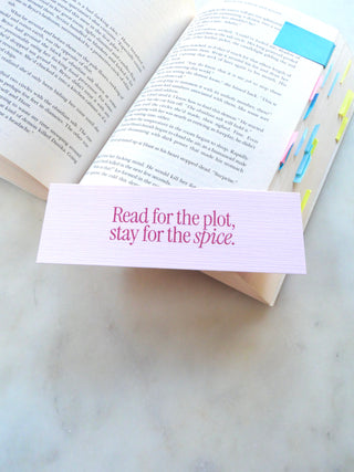 Stay for the Spice Linen Bookmark