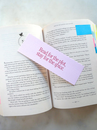 Stay for the Spice Linen Bookmark