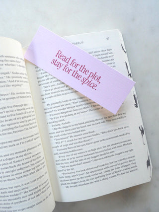 Stay for the Spice Linen Bookmark