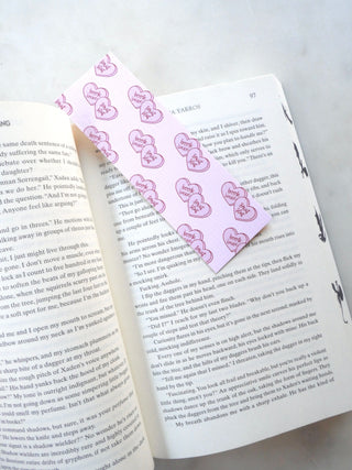 Conversation Hearts Linen Bookmark