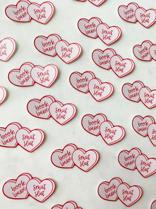 Bookish Conversation Hearts Sticker