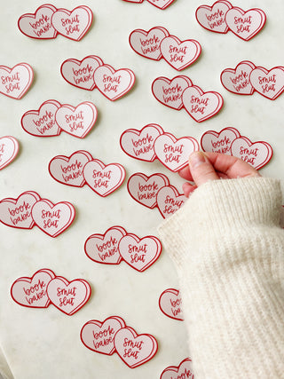 Bookish Conversation Hearts Sticker